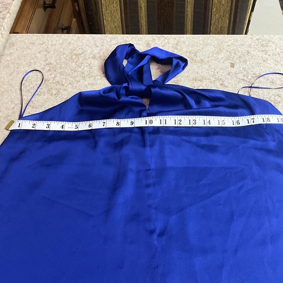 NWOT RACHEL ROY Front & Back Knot Halter Top in Sapphire Blue Size Large - Picture 6 of 8